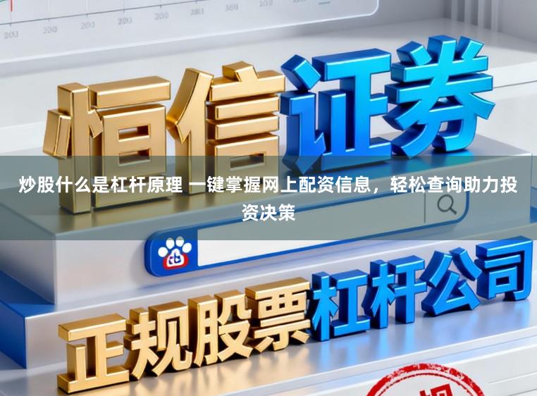 炒股什么是杠杆原理 一键掌握网上配资信息，轻松查询助力投资决策